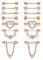 Kakonia 7Paar Nippelringe Nipplerings Nippelpiercing Für Frauen Edelstahl Rosegold CZ Barbell Blume Ringe Brustwarzenpiercing Piercingschmuck Set