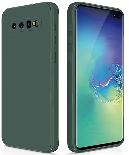 GiiYoon Hülle Kompatibel mit Samsung Galaxy S10 Plus, Hochwertiges Liquid Silicone Case, Rundumschutz Handyhülle, Kratzfestes Weiches Mikrofaserfutter- grün