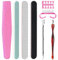 Jinpojun 8pz Kit Lime per Unghie,Lima Unghie Semipermanente,Lime per Unghie Professional,con 2 Spingi Cuticole Raschietto,1 Spazzole per Unghie,2 Divisori Per Dita In Cotone,per Uso Domestico e Salone
