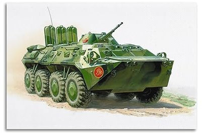 WWII Art Poster BTR-80 der russischen internen Truppen, dekoratives Gemälde, Leinwand-Kunstbild, 60 x 90 cm