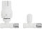 NRG 15mm White Bathroom TRV Thermostatic Radiator Valve + Lockshield Straight Valves