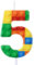Rossesay Building Block Number 0-9 Birthday Cake Candle Numeral Birthday Sparkler Candles for Building Block Cake Topper for Party Decorations Supplies(Number 5)
