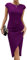 Missufe Elegant Wickelkleid Partykleid Figurbetontes Abendkleider Damen Cocktailkleid Bodycon Midikleid Sommerkleider (Lila, X-Large)