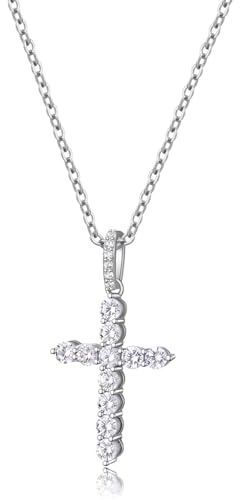 Kenivira Kreuz Kette Damen Silber Kreuz Anhänger Halskette Gold/Silber Kette