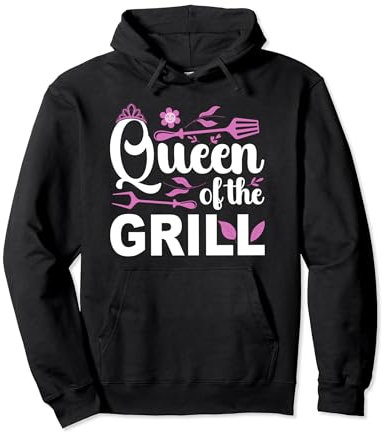 Queen Of The Grill BBQ Grilling Smoked Meat BBQ Barbecue Pullover Hoodie