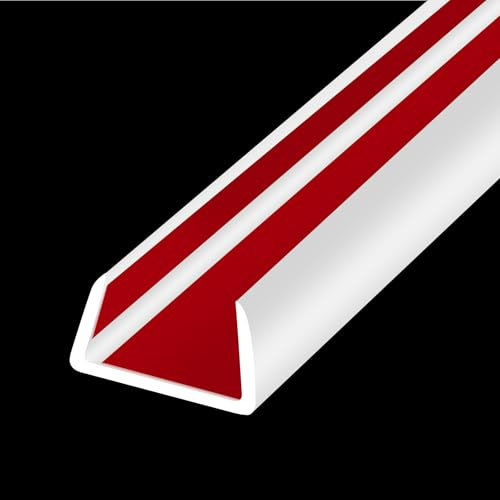 Bordo in gomma, flessibile autoadesivo a forma di U, striscia adesiva per bordi, larghezza 16 mm, protezione per bordi a prova di bambino per legno, compensato, mobili, 6 m, bianco
