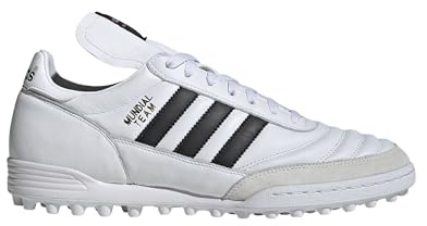 Adidas Mundial Tea Unisex Adult Football Training Shoes, White/Black/Gold Metallic, 11 Wide