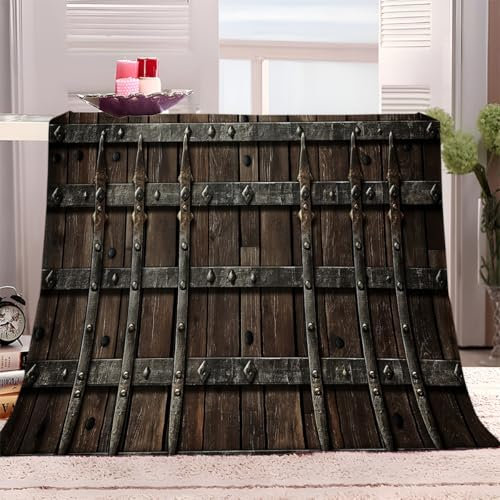 XCQHZYQ Kuscheldecke Fleecedecke Decke Metallgitter-Holzhintergrund 150x200 cm Wohndecken Couchdecke Flauschig Überwurf Mikrofaser Tagesdecke Sofadecke für Bett Sofa Schlafzimmer Büro