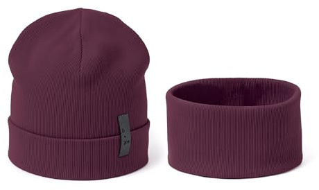 Bubalove Babymütze und Babyschale Set | Kinder Cap und Schal für Kleinkind | Baumwollmütze Schalmütze Kinder | Übergangsmütze Beaniebabys Baumwoll Mütze Kleinkinder