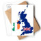 Postkarten mit britischer Landkarte, Irland-Flagge, Briefumschläge, blanko, Notizkarten, Versand