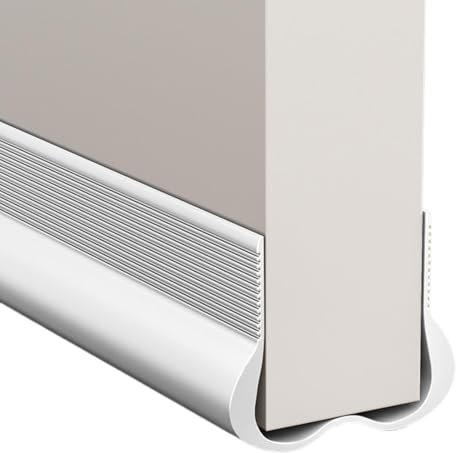 Under Door Draft Excluder Strip, Exterior Interior Door PVC Weather Stripping for Bottom of Door Cushion Front Door Wind Draught Excluder (White)