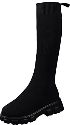 riou Stivali Donna Gambale Curvy Pianta Larga Stivali Donna Texani Alti Pelle Zeppa Alti Stivali Donna Alti Biker Boots Motociclista Stivaletti Fibbie Anfibi Scarponi Alti