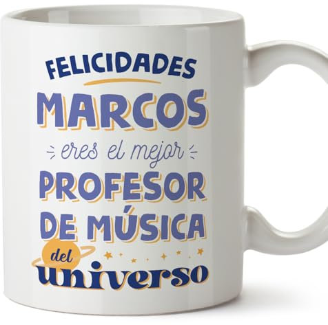 MUGFFINS Tazas Personalizadas para PROFESOR DE MÚSICA hombre - En Español - Mejor del universo - 11 oz / 330 ml - Regalo Personalizable original y divertido