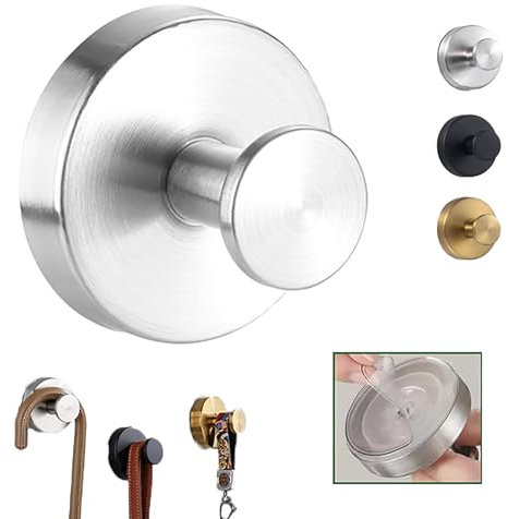 XIANTIAN Luxe Hold Haken ohne Bohren, 2024 verbesserte wasserdichte Edelstahl-Haken für Badezimmer, Dusche, Küche, Spiegel und robuste Handtuchhalter (4, Silber)