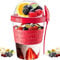 Pro Home Pot à yaourt avec cuillère - 600 ml - Sans BPA - Réutilisable - Passe au lave-vaisselle - Avec couvercles - Pour céréales - Pour la nuit - Rouge