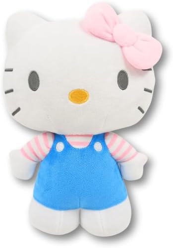 Hello Kitty Offizieller Plüsch, 50 cm großes, stehendes blaues Kleid, perfekt für Sammler-Fans, Geschenke, Plüsch, Mädchen-Geschenke