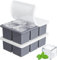 Theuwnee® Large Ice Cube Tray for Whiskey: Big Square Ice Cube Maker for Cocktail - 2Pack Silicone Old Fashioned Ice Cube Trays - 2inch Huge Cubed Ice Trays for Whisky (Gray)