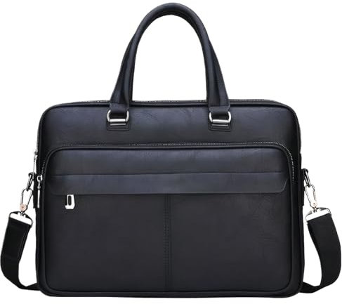 Sac à Main Business Porte-Documents Homme Simili Cuir - Sacoche Ordinateur Portable - Mallette Serviette Affaires Professionnel Bandoulière Porté Epaule