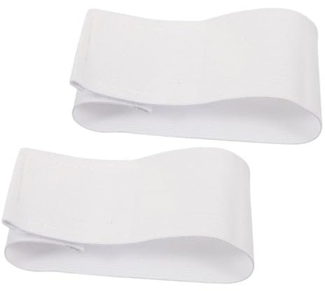 ARTSEWPLY 2stücke Fußball Kapitänsbinde Weiße Armbinde Leere DIY-armbinde Elastisch Verstellbar Für Mannschaftssportarten Fußballspieler Sportarmband Blank Selbst Gestalten