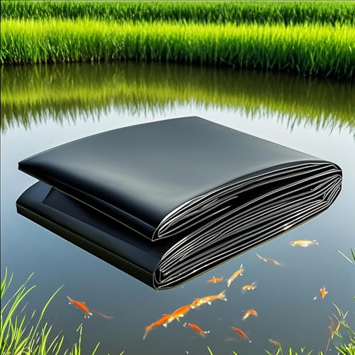 eryssgbf Revestimiento Negro para Estanque Forro1x2m 2x4m 5x6m 6x9m 7x12m Flexible Lona para Estanques, para Piscinas De Peces Forro Y Lámina Cascada Exterior Membrana
