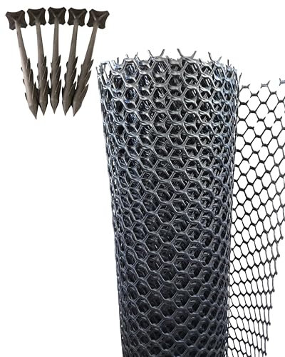 EraGreen Rasenschutzgitter 1,3 m Breite x 10 m Länge – 10 GRATIS ERDANKER - Stabil & befahrbar | Rasen Gitter für Garten, Einfahrt, Hühnerauslauf & Böschung | Mähroboter-kompatibel