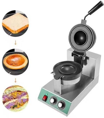 YXINHONGYUE 220V/1300W Non Stick Hamburger Waffle Maker Sandwich Press, Commercial Electric Burger Maker Machine with Time & Temp Control for Commercial, Breakfast Shops Schools,220V