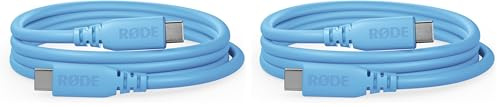 RØDE SC27 SuperSpeed USB-C zu USB-C Kabel für schnelle Datenübertragung bis zu 5 Gbps und 60W Stromversorgung (2m, Blau) (Packung mit 2)