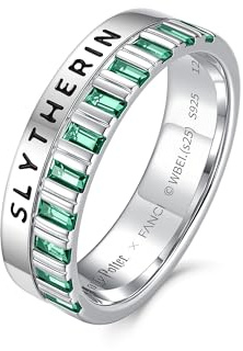 FANCIME x Harry Potter Kollaboration - Slytherin House Ring, Sterling Silber Schmuckgeschenke für Damen Mädchen Sie