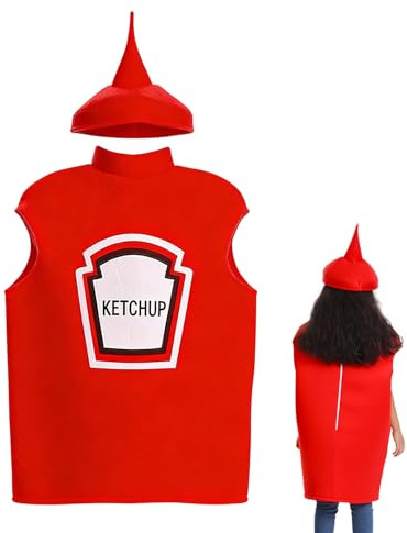 Generisch Costume divertente, materiale morbido e traspirante, colore senape con chiusura lampo, per Halloween, per feste e cosplay