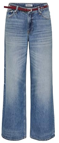ONLY Female Jeans mit weitem Bein ONLCHARLOT Mittlere Taille Weiter Beinschnitt Jeans