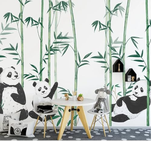 Frisch Cartoon Niedlich Panda Bambuswald 3D Tapeten Tapete Luxus Home Esszimmer Fototapete Effekt Wohnzimmer Schlafzimmer Kinderzimmer-300cm×210cm