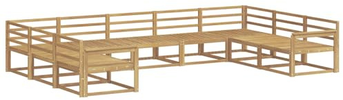 vidaXL Outdoor-Sofagarnitur 9 pcs Weiß 404 x 247,5 x 73 cm, Zeitgemäße Gartenmöbel, modernes Sofa-Set, gemütliche Lounge für den Pool, Sitzgruppe für den Garten
