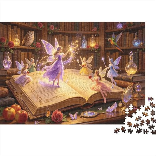 Magic Book Puzzle 1000 Teile Wiederverwendbares Material Fairies Library Senior Puzzle Lernspiel Decompression Parent Child Game Props 38x26cm/1000pcs