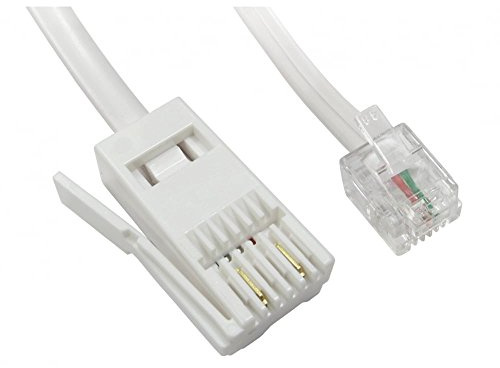 PCSL Brand - BT Plug to RJ11 ~ SKY Satelite Box Telephone/Modem Cable - 20m White, for use with SKY/SKY + / SKY PLUS/SKY HD