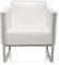 hjh OFFICE Lounge-Sofa 1-Sitzer Aruba Kunstleder Polstersofa Couch modern mit Metallgestell, 78 x 67 x 71 cm, Weiß