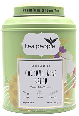 Tea People Coconut Rose Green Loose Tea Caddy 100g