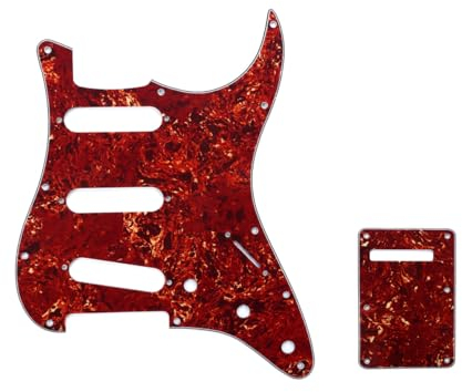 Musiclily SSS Strat Schlagbrett Pickguard und Tremoloabdeckung Back Plate Set für Fender American/Mexican Standard Stratocaster Modern Style E-Gitarre,4 lagig Vintage Tortoise