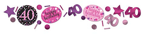 Amscan 9900602 - Konfetti 40 Sparkling Celebration, Folie/Papier, 34 g, Streudeko, Tischdekoration, Geburtstag, Happy Birthday