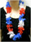 sportfanshop24 Blumenkette/Hawaiikette/Halskette - rot-weiß-blau (Frankreich, Niederlande, Russland, Kuba, USA, Tschechien, Slowakei, Slowenien.) - Umfang zirka 100cm (1m)