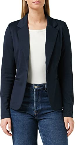 ICHI IHKATE BL Damen Blazer Kurzblazer Jacke Ein-Knopf-Blazer mit Stretch und Reverskragen, Größe:S, Farbe:Total Eclipse (14044)