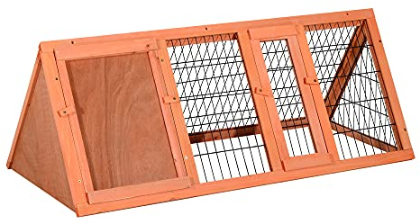 PawHut Gabbia per Conigli e Animali Domestici in Legno di Abete 118 x 50 x 45cm