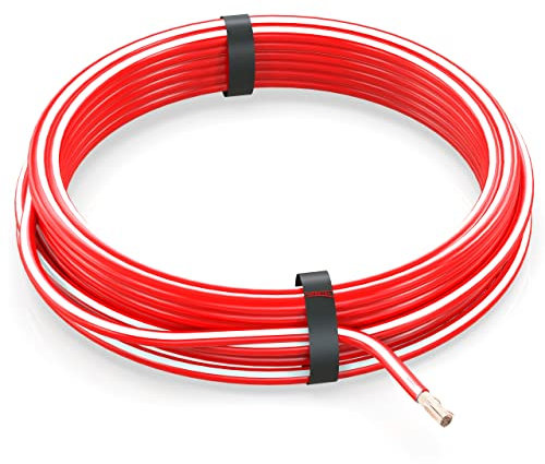 AUPROTEC 10m Fahrzeugleitung 6,0 mm² FLRY-B Auto Kabel als Ring Farbe rot-weiß
