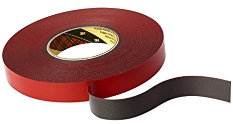 3M 4646 VHB Adhesive Tape, 12 mm x 33 m, 0.6 mm, Grey, Film Liner, Pack of 6