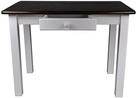 Magnetic Mobel Esstisch mit Schublade Küchentisch Tisch Restaurant Massiv Holz Kiefer (60x90, Nussbaum)