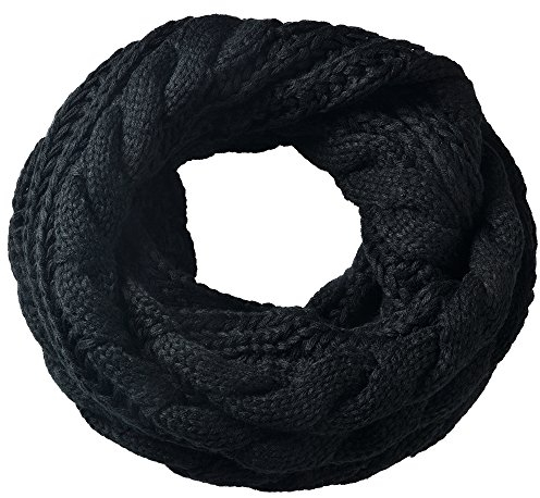 Miobo Strick Loop Schal, Winterschal, Wolle warmen, Hochwertiges, Unisex mit Einheitsgröße, Schwarz, 65 x 30cm