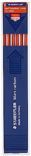 STAEDTLER Farb-Zeichenmine Mars Lumochrom, Farbe Orange, 2 mm, für Fallminenstifte, 204-4