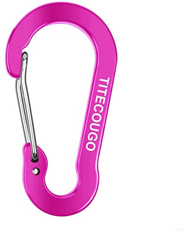 Carabiner Keychain,Aluminum D-ring Locking Carabine D-Shape Lock Snap Backpack Water Bottle Keychain Climbing Gear Accessories EDC Camping Tent Multi Function Tool Multiple Colors Rose Red 4 Pack
