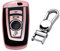 M.JVisun Doux TPU Clef Coque Porte-clés pour BMW 1 Série 2 3 4 5 6 7 Série X3 X4 M2 M3 M4 M5 M6 Intelligent Clé de Voiture - Brillant Rose - Métal Porte-clés