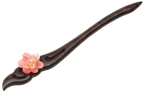 Weinlese-hölzerne Chinesische Jade-blumen-haar Chignon Haarschmuck Haarknoten Frauen-mädchen-spike 1pc