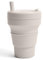 STOJO On-The-Go Biggie Collapsible Coffee Cup with Lid - 16oz / 473ml - Reusable & Foldable Silicone Travel Mug - Portable, Pocket Size - Dishwasher Safe - Oat